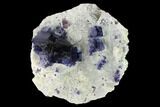 Purple-Blue Cubic Fluorite Crystals with Quartz - Inner Mongolia #146946-1